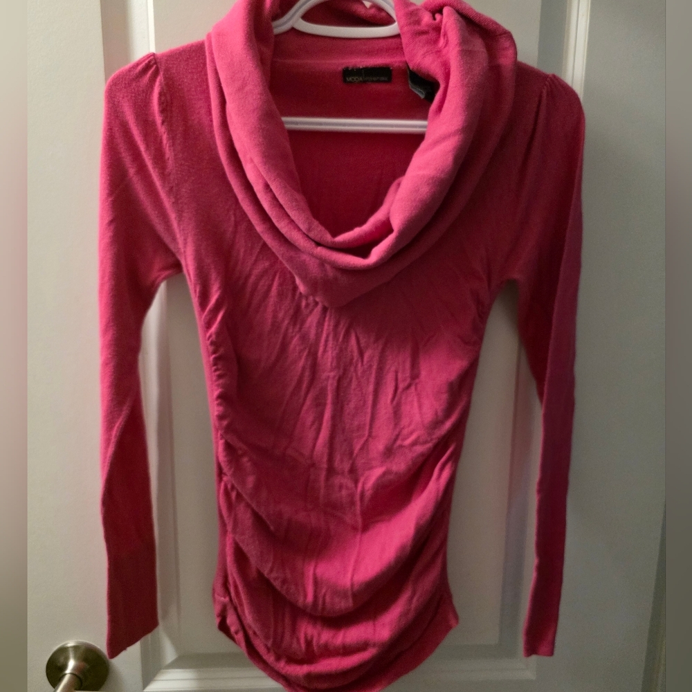 Moda International Fuchsia Cowl Neck Sweater